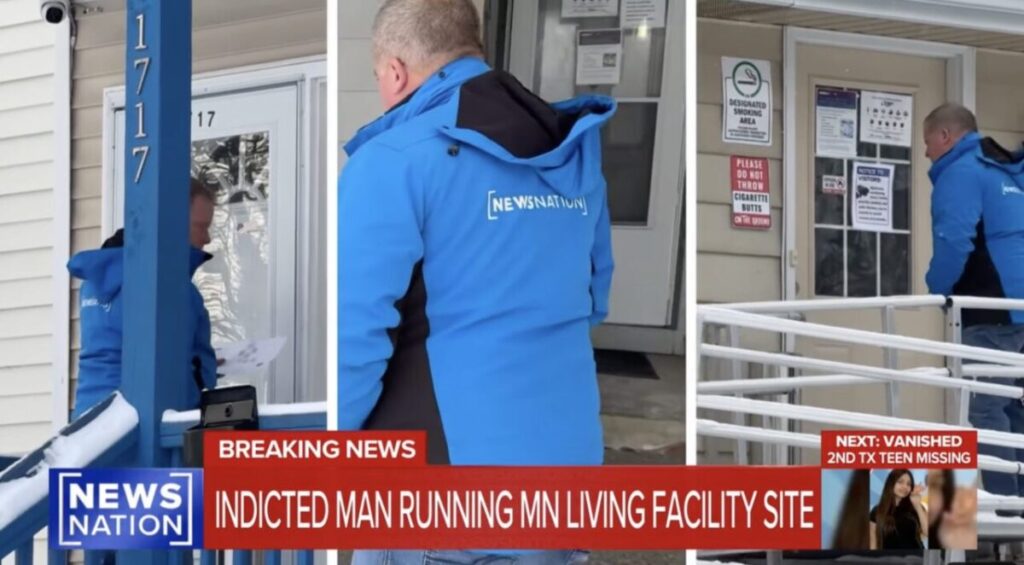 Exterior of ordinary single-family home labeled as assisted living