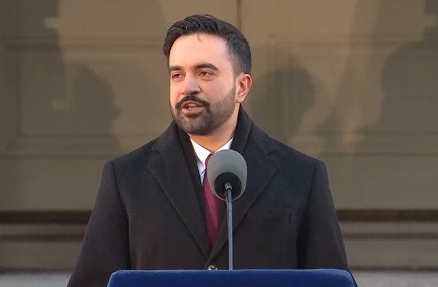 Zohran Mamdani speaking at inauguration